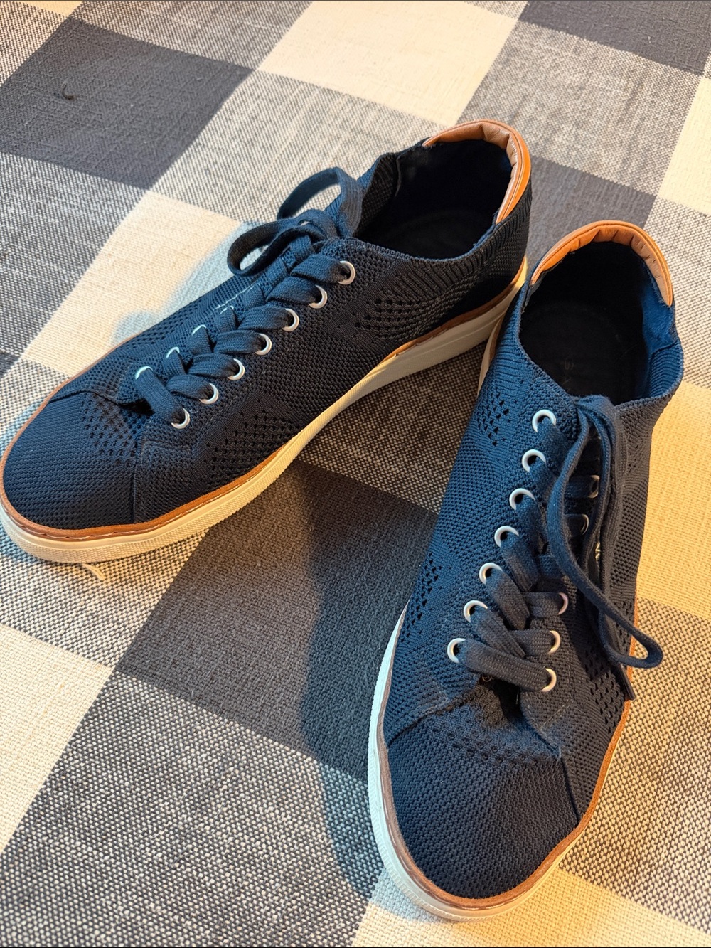 Gant Navy Knit Sneakers with Tan Heel Trim
